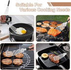 Beijiyi Fish Spatula Stainless Steel, 13.5" Large Metal Fish Spatula for Cast Iron Skillet Cooking and Grilling, Kitchen Slotted Turner with Full Tang Silicone Handle and Curved Blade