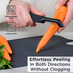 Deiss PRO Swivel Vegetable Peeler - Sharp Stainless Steel Peeler With Easy Non-Slip Hand Grip, Potato Peelers For Kitchen, Fruit, Carrot, Apple, Veggie, Kiwi, Durable, And Dishwasher Safe (BLACK)