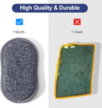 Multipurpose Sponges Kitchen,6 Pack Reusable Non-Scratch Scrub Sponge,Rough Scrubbers Side for Pots and Pans,Soft Microfiber Scrub Side for Washing Dishes