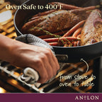 Anolon Advanced Home Hard Anodized Nonstick Frying Pan, 8.5 Inch – Small Non Stick Egg Pan, Durable Nonstick Skillet - Onyx