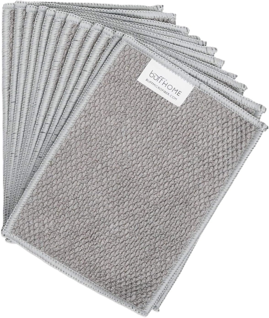 Microfiber Wholesale Dish Cloths | Scrubs & Cleans: Dishes, Sinks, Counters, Stove Tops | Easy Rinsing | Machine Washable | 12 Pack (Size 4 x 6 inches) Grey