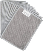Microfiber Wholesale Dish Cloths | Scrubs & Cleans: Dishes, Sinks, Counters, Stove Tops | Easy Rinsing | Machine Washable | 12 Pack (Size 4 x 6 inches) Grey