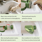 Sink Corner Strainer Basket | Suction Cup Press Sink Drainer Basket | Automatic Dumping Sink Strainer Basket | Faucet Sponge Storage Rack | Trash Catcher for Food Waste (Green)