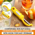 Spring Chef Premium Stainless Steel Yellow Swivel Potato Peelers for Kitchen, Dishwasher Safe Carrot Peeler with Comfortable Handle, Perfect for Vegetable, Fruit, Apple, Cucumber - Set of 2