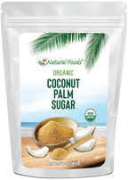 Z Natural Foods Organic Coconut Sugar - Nutrient-Dense, Flavorful & Unrefined Brown Coconut Sugar - Perfect for Tea, Coffee, Oatmeal, Deserts & Baking, Non-GMO, Vegan, Gluten-Free, 3 lbs