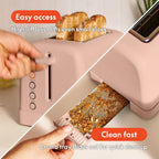 bella 2 Slice Toaster, 6 Setting Shade Control w Reheat, Cancel, Bagel & Defrost Buttons, Removable Crumb Tray, Anti Jam & Auto Shutoff, Auto Centering Guides & Cord Wrap, 900 Watt, Blossom