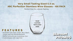 Custom Stemless Wine Glasses by ARC 5.5 oz. Set of 100, Personalized Bulk Pack - Perfect for Hotel, Bar, Restaurant or Lounge - Black