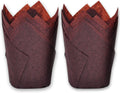 500 pcs Large size Brown Tulip Baking Cups 2-1/4"(Base diameter) x 4"(Wall height) Greaseproof paper baking cupcake Muffin liners