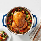 Amazon Basics Cast Iron Dutch Oven Pot with Lid, Enameled, Round, Dual Handles, Heavy-Duty, Small, 7.3-Quart, Navy