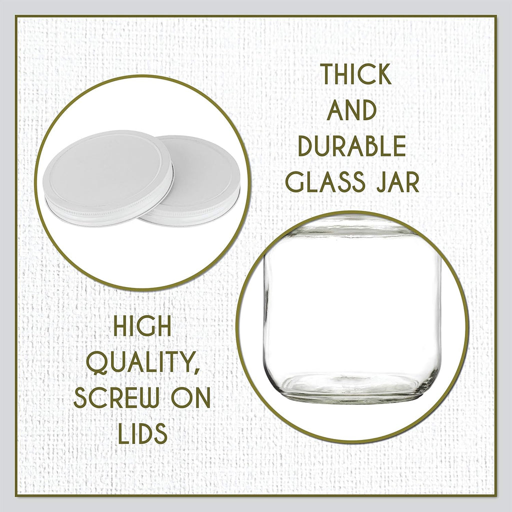 kitchentoolz 2 Pack Large Mason Jars Wide Mouth 64 oz – Half Gallon Glass Jar with Lid – 1/2 Gallon Mason Jar Airtight for Canning, Storing, Brewing, Pickling – Big Mason Jar with Lid