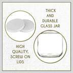 kitchentoolz 2 Pack Large Mason Jars Wide Mouth 64 oz – Half Gallon Glass Jar with Lid – 1/2 Gallon Mason Jar Airtight for Canning, Storing, Brewing, Pickling – Big Mason Jar with Lid