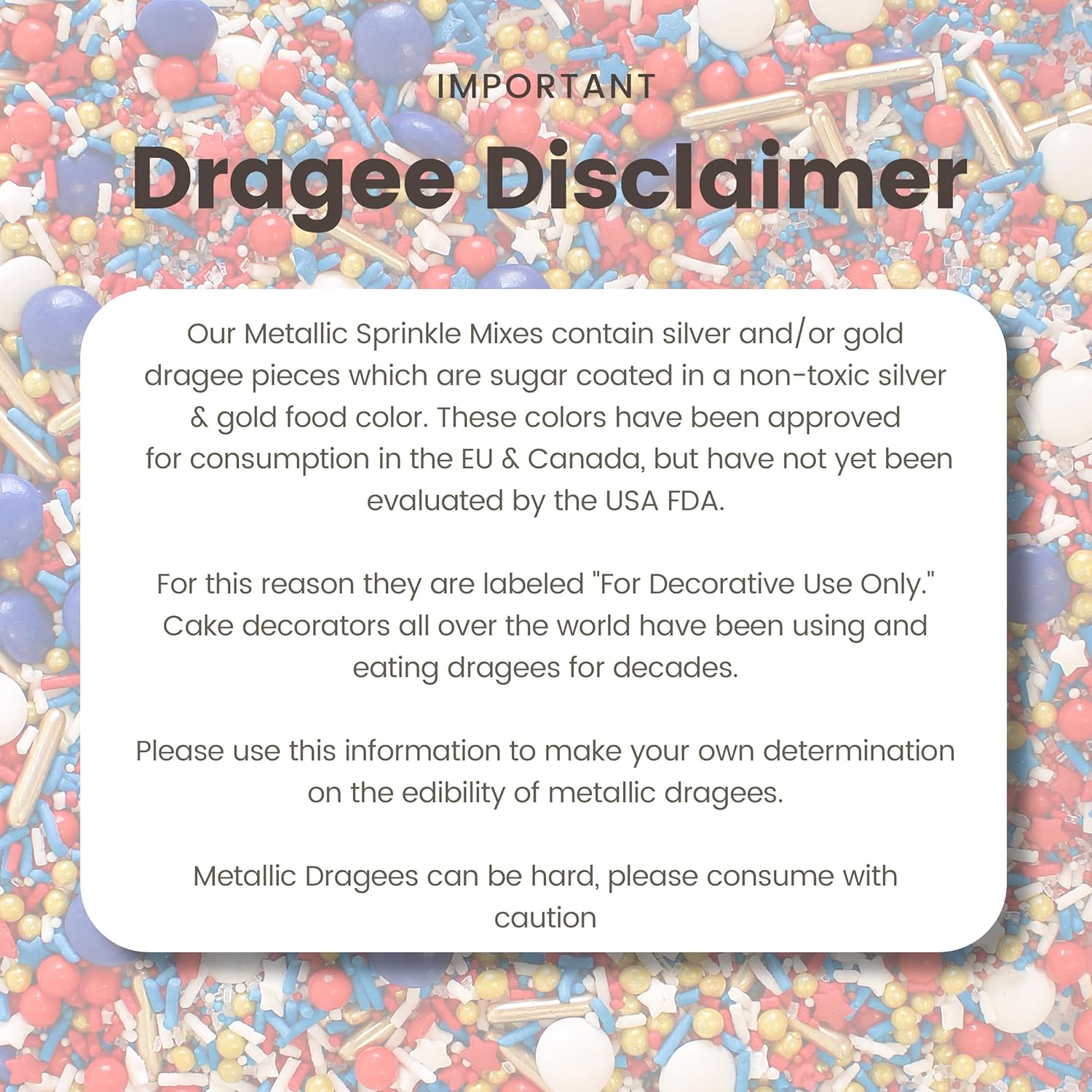 Sprinkle Pop Old Glory Sprinkle Mix| Red White Blue Sprinkles with Gold Metallics| Decorating Patriotic Sprinkles Made in USA for 4th of July Independence Day Cakes Cupcakes Donuts Cookies, 4oz