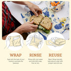 Bee's Wrap Beeswax Wraps for Food - Bees + Bears Bread Wrap - Made in USA Reusable Bread Storage Bags - Organic & Eco-Friendly Alternative to Aluminum Foil, Sourdough Bags & Plastic Wrap