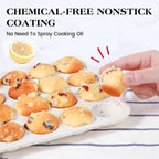 1 Pc Silicone Mini Muffin Pan With Metal Frame, 24 Cups Nonstick Cupcake Tray for Baking, Small Muffin Molds with Handles (Cream)