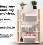OIAHOMY 3 Pack Storage Basket for Organizing, 13''X9.85''X8.7'' Storage Bins,Woven Basket Basket with Handles, Toy Storage Basket Bin,Stylish Room Decor Basket, White & Grey variegated