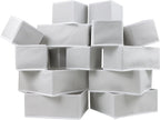 16 Pcs Drawer Organizer,Fabric Closet Organizer and Storage Baskets,Foldable Drawer Divider for Clothing,Sock,Ties,Underwear Drawer Organizers,Cabinet Storage Boxes (White)