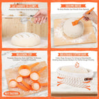 Sourdough Starter Kit, Sourdough Bread Baking Supplies, Sour Dough Starter Kits, Woven Bread Proofing Basket, Sourdough Kit Jar Sour Dough Bread Making Tools Kit Accessories, Gifts for Women Mom Wife