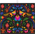 Mexican Dish Drying Mat for Kitchen Counter Mexican Flower Decorative Dish Drainer Rack Mats 16x18 Inch Absorbent Reversible Drying Pad Black