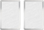Pizza Screen 8 x 12 Inch 2 Pack Rectangular Aluminum Pizza Pan Restaurant-Grade Flatbread Screen Pizza Crisper Pan,Oven-Safe