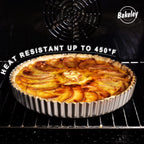 10-Inch Round Tart Pan with Loose Removable Bottom, Non-Stick Carbon Steel Quiche Pan for Oven Baking (Champagne Gold)