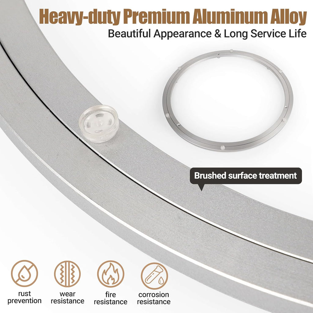 20 Inch Lazy Susan Bearing Heavy-Duty Aluminium Alloy Turntable Bearing, Mute Turntable Ball Bearing, Lazy Susan Rotating Turntable Bearing for Dining and DIY Dotating Furniture(Capacity up to 440lb)