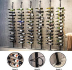 Wine Rack Wall Mounted, 72.8in High Metal Wine Bottle Holder for 12 Bottles, Kitchen Organization and Wine Storage for Commercial Restaurants Pantry Bar Wine Cellar (Gold, One row-12 Bottles)