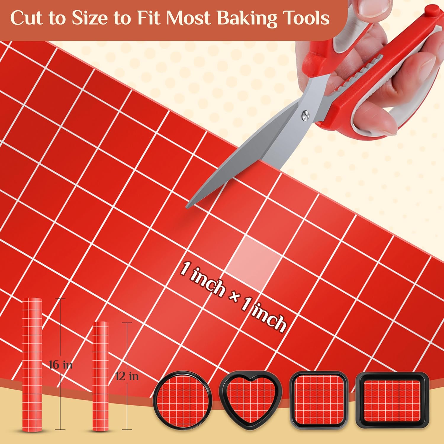 Silicone Baking Mat, 16 IN x 10 FT Free Cutting Baking Sheet,Non-Stick Reusable Dough & Pastry Mat,Non-Slip Silicone Mat Roll for Air Fryer Liner,Freeze Dryer,Oven Baking Pan,Kitchen Counter