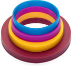 GreenOlive Rolling Pin Guide Ring Spacer Bands (8 Piece Set) Multicolored Flexible Silicone Slip On Baking Accessories Fit 1 3/4” to 2” Wide Dough Rollers