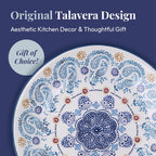 Bico Blue Talavera Spoon Rest for Stove Top, Ceramic Spoon Holder for Kitchen Counter, Easy to Clean Coffee Spoon Rest Dishwasher Safe, Kitchen Cooking Utensil Rest for Ladles Spatula
