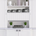 Sorbus China Storage Container – Dinnerware Organizer for Bowl Plate Storage with Lid (Holds Service for 12) with Felt Protectors – 9" x 6"