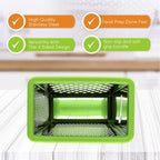 Spring Chef Professional Green 10" Stainless Steel Parmesan Cheese Grater with Handle, 4 Sided Handheld Box Grater, Kitchen Carrot Shredder for Potato, Cheese, Ginger, Vegetables