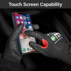 FreezeGuard Winter Work Gloves for Men and Women, ANSI A6 Cut Resistant Gloves With Super Grip, Freezer Glove for Work, Touchscreen, Thermal Insulated, PR3388, Non PFAS, Black Knight (XXL, 1 Pair)
