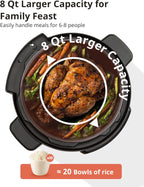 COMFEE’ 16 in 1 Electric Pressure Cooker Instant Multi Cooker Olla de Presion Non-Stick Pot Yogurt Maker Rice Cooker Slow Cooker Sauté Steamer 8 Quarts for Family Feast