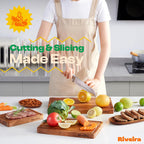 Riveira Walnut Wood Cutting Board Gourmet Black Walnut Grandeur: 12 x 10 Wooden Chopping Board Decorative Kitchen Cutting Board With Innovative Juice Grooves