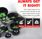 Chef Craft Easy to Ready Plastic Measuring Cup Set, 10 piece set, Green