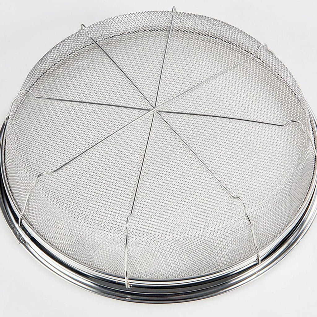 Fine Mesh Strainer for Kitchen, Stainless Steel Colander Bowl for Pasta, Rice, Fruit, Metal Net Baskets with Resting Base - Strain, Drain, Rinse （Diameter 9.84 inch）