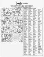 Talented Kitchen Pantry Labels for Containers (375 Pack) - White Script Pantry Stickers for Organizing Food Containers, Jars, Storage, and Bins (Water Resistant)