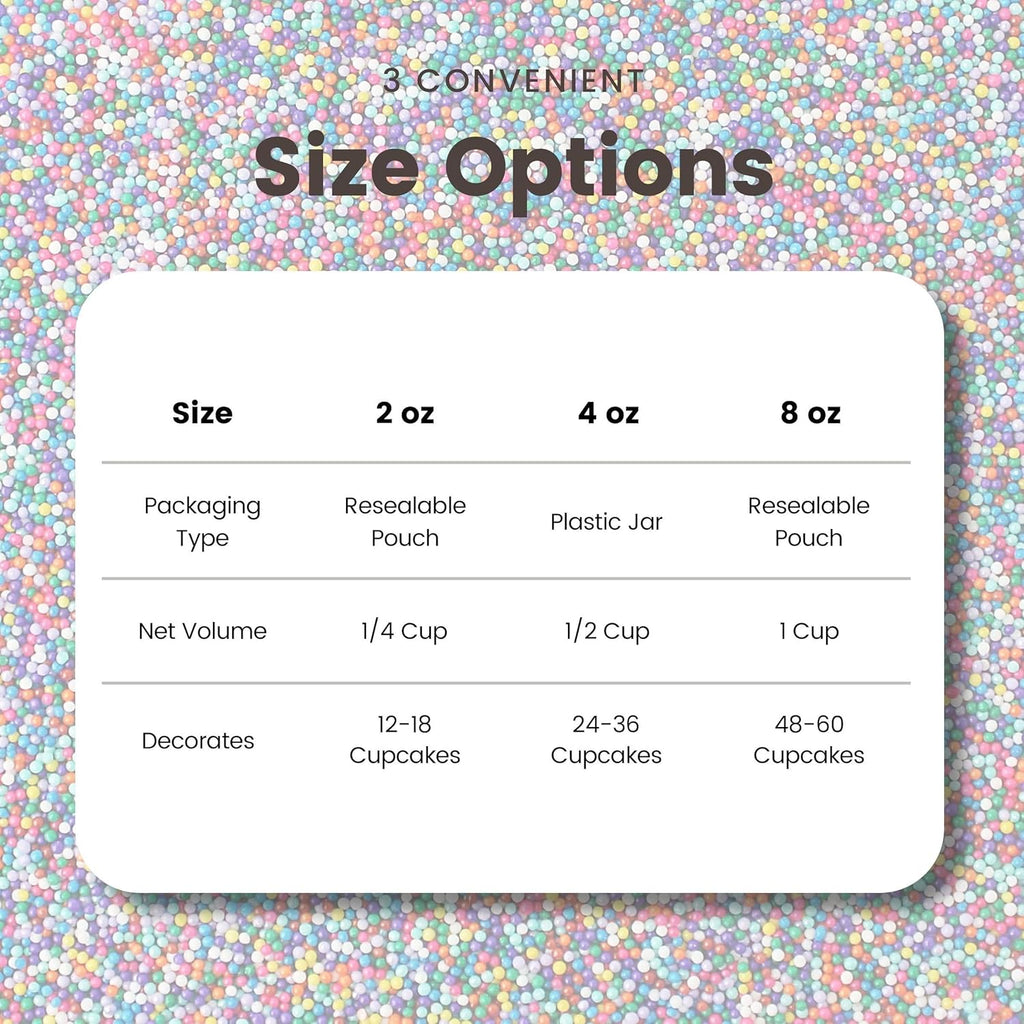 Sprinkle Pop Cool Rainbow Nonpareil Sprinkle Mix| with hues of Blue Purple Pink Non Pareil Sprinkles| Decorating Nonpareils Made in USA for Birthday Cupcakes Donuts Cakes Cookies, 4oz