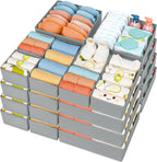DIMJ Drawer Organizer Clothes, 24 Pack Dresser Organizer, Foldable Closet Organizers and Storage, Fabric Dresser Drawer Organizers, Drawer Dividers for Nursery, Baby Clothes, Underwears, Sock