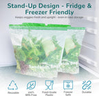 J&&J Fresh Sandwich Zipper Bags, 50 Pack — Reusable, BPA-Free, Leakproof — Expandable Bottom, Microwave-Safe, Strong Seal with Zipper Lock — Food Storage For Freezer, Fridge, Lunch, Durable & Washable