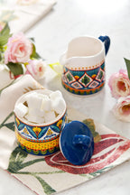 Bico Havana Ceramic Sugar and Creamer Set, Sugar Bowl with Lid, Cute Container for Coffee Bar, Kitchen Countertop Accessories, Microwave and Dishwasher Safe