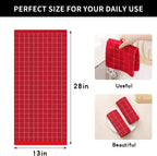 Homaxy 100% Cotton Terry Kitchen Towels(Red, 13 x 28 inches), Checkered Designed, Soft and Super Absorbent Dish Towels, 8 Pack