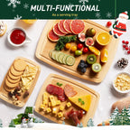 Bamboo Cutting Board Set Non Slip Feet Over Sink Tablas Para Picar Cocina Tabua Madeira Corte Carne Bambu Alimentos Cortar Madera Juego Regalos Cumpleaños Navidad Mujer Mama Abuela Hombre Papa