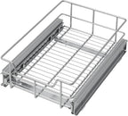 Pull Out Cabinet Organizer 11" W X 22" D, Slide Out Drawers For kitchen organizers and storage, Pull Out Drawers For Cabinets Capacity Heavy Duty Caddy, Cabinet Shelves Chrome-Plated, Bathroom Pantry