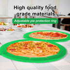 2 Pack Adjustable Silicone Pie Crust Shield, BPA-Free Protector Cover Kitchen Tool for Baking Pizza, Fit 8-10.7 Inch Pies - Dishwasher Safe (Green)