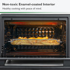Infrared Heating Air Fryer Toaster Oven Combo, with Non-toxic Enamel-coated Interior, Extra Large Countertop Convection Oven 10-in-1 Combo, 6-Slice Toast, Enamel Baking Pan Easy Clean