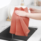 Homaxy 100% Cotton Waffle Weave Kitchen Dish Towels, Ultra Soft Absorbent Quick Drying Cleaning Towel, 13 x 28 Inches, 4-Pack, Coral