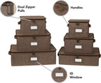 Covermates Keepsakes Dish Storage Box - Stackable, Reinforced Handles, China Storage, Brown Heather