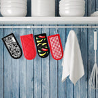 Geiserailie 8 Pieces Pan Handle Sleeve Heat Resistant Pot Sleeve Grip Non-Slip Skillet Pot Holder Machine Washable Cast Iron Handle Cover Cotton Assist Holder, 4 Styles, 3 x 6 Inch(Retro Style)