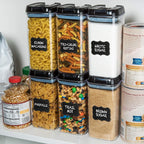 Shazo Airtight Food Storage Containers with Lids - 6 PC BPA Free Clear Plastic Cereal Containers with Easy Lock Lids for Kitchen and Pantry Organization for Snacks and Pasta - 1.2 L